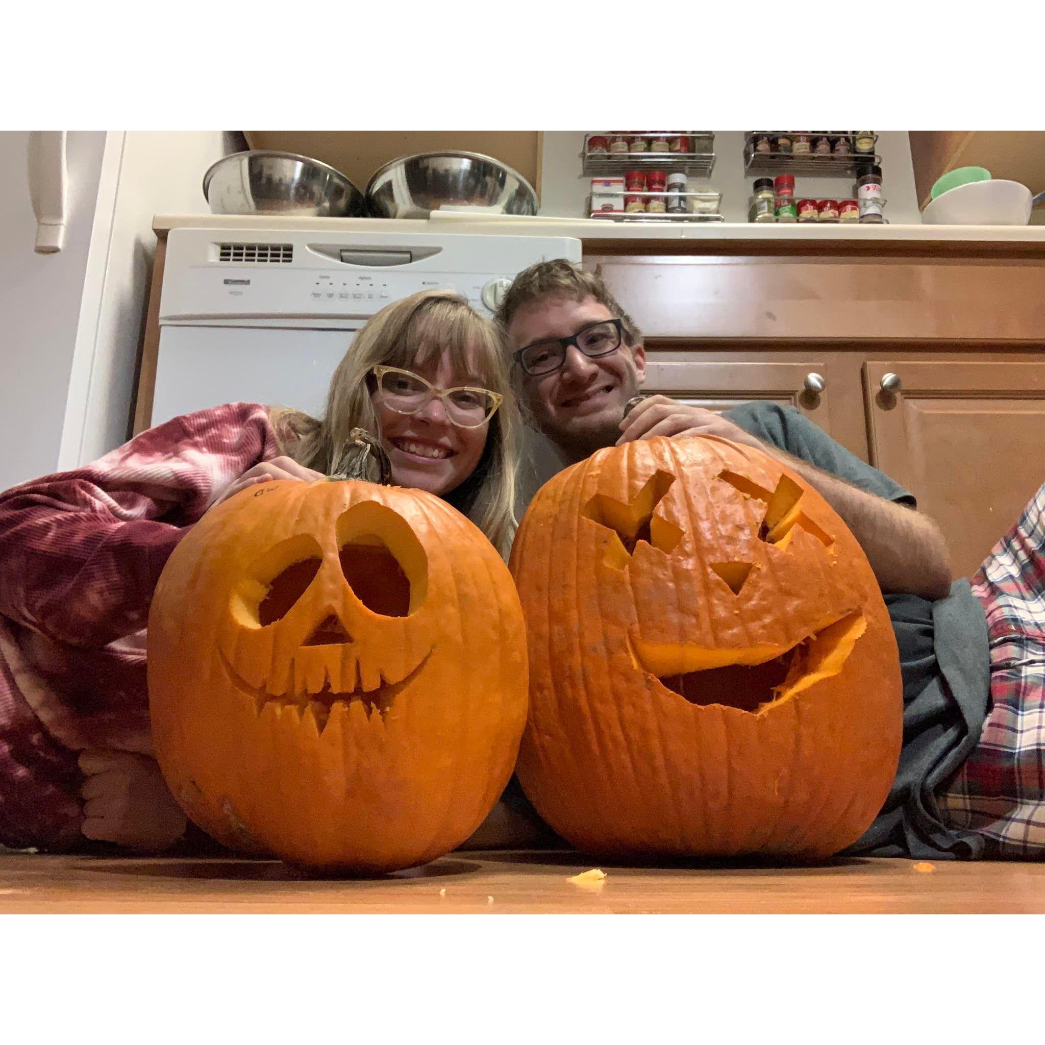 Our first pumpkin carvings