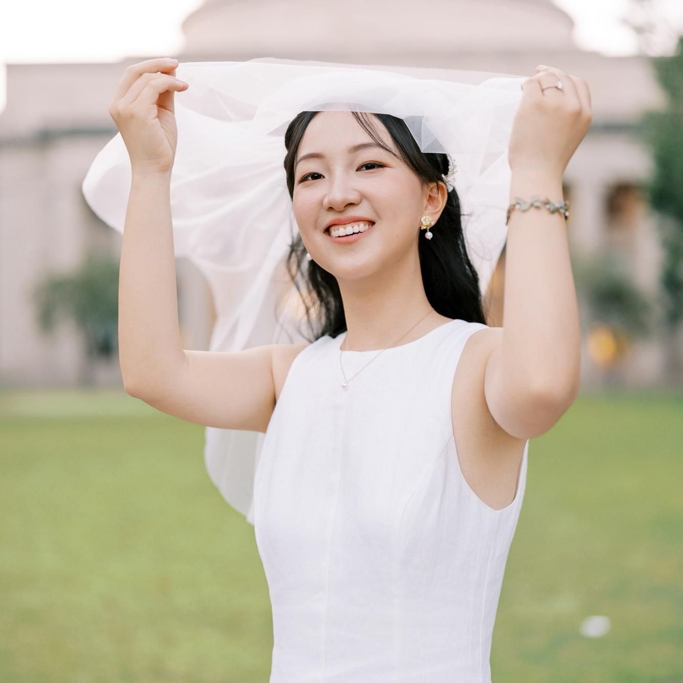 A joyful bride-to-be!