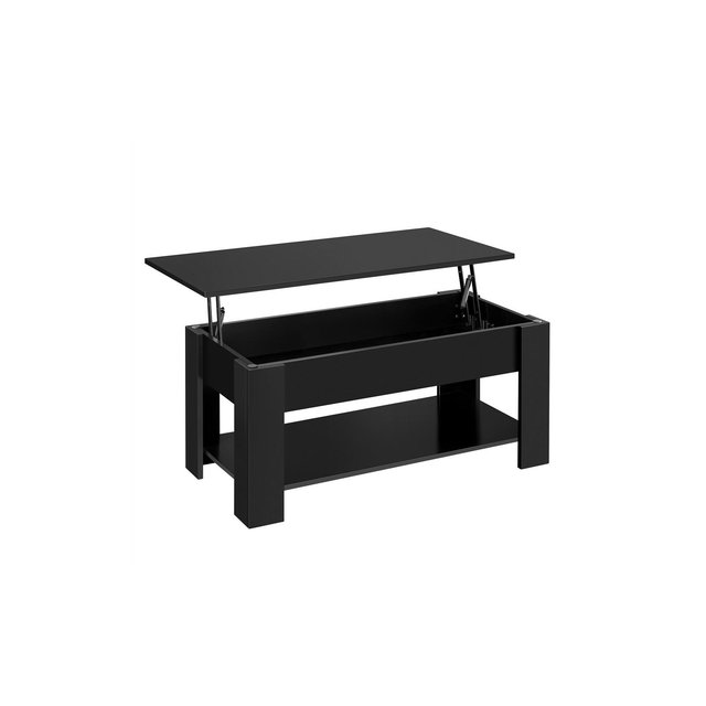 Yaheetech Modern Lift Top Vintage Coffee Table Accent Table w/Hidden Compartment & Storage For Home, Living Room, Reception Room, Office-Black