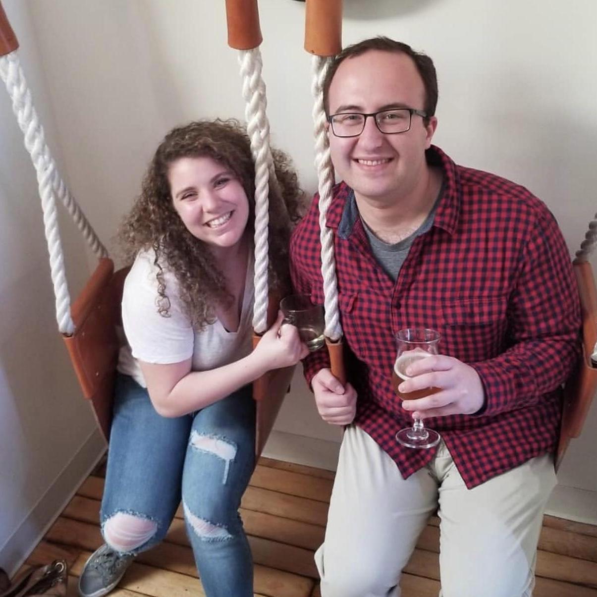 One of our first photos together at Tapster in Wicker Park