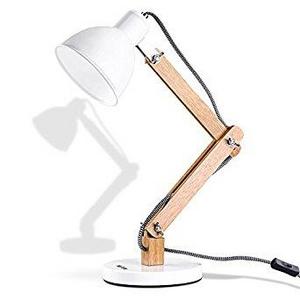 MUTUW Wooden Swing Arm Desk Lamp, white