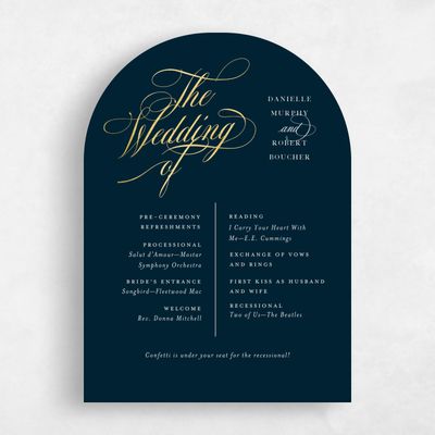 Blue Arch Wedding Program - Clifton Foil