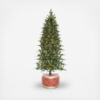 Green Christmas Half Tree with Warm White LED Lighting