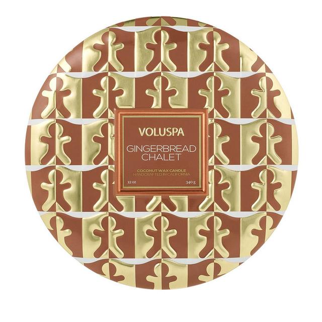 Voluspa Gingerbread Chalet 3 Wick Tin Candle 12 oz.