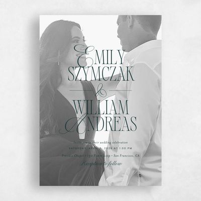 Dark Emerald, Green Wedding Invitation - Thisbe Photo