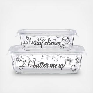 All in Good Taste "There's A-More" 4-Piece Rectangular Dish with Lid Set
