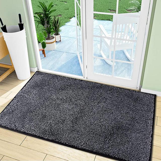 PURRUGS Dirt Trapper Indoor Door Mat 31.5" x 47", Non-Slip Machine Washable Entrance Rug, Shoes Scraper, Dog Door Mat, Super Absorbent Floor mat for Pet, Front Door, Entry, Muddy Wet Shoes and Paws