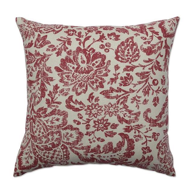 Pillow Perfect Paisley Indoor Accent Throw Pillow, Plush Fill, Weather, and Fade Resistant, Throw - 16.5" x 16.5", Red/Tan Fairhaven, 1 Count