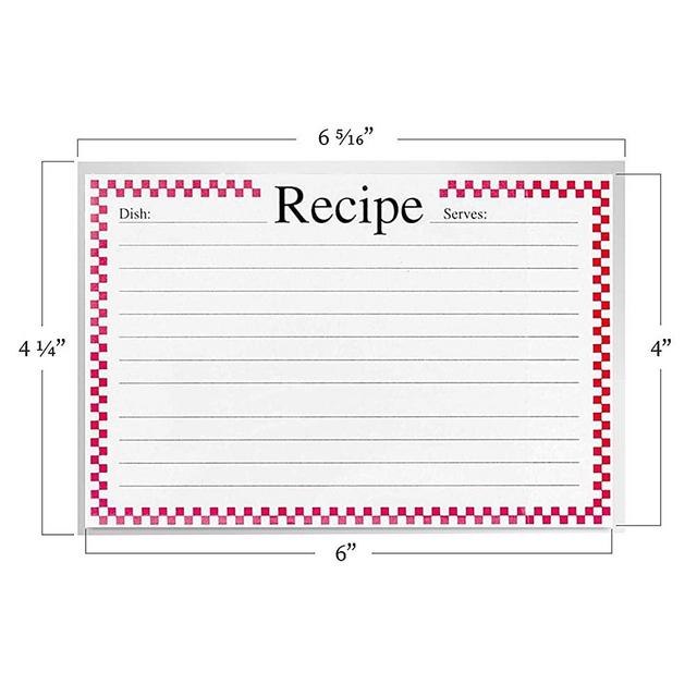 Vovoo Clear Vinyl 4 x 6 Inch Recipe Card Protectors, Set of 100