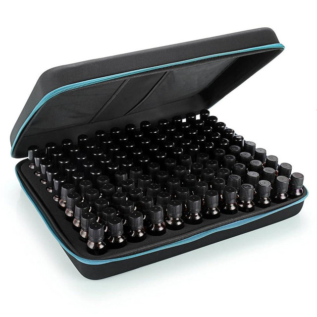 Hipiwe 120 Bottle EVA Essential Oil Storage Carrying Case Hard Shell Exterior Essential Oils Organizer Holder Traveling Bag with Foam Insert, Holds 5ml 10ml 15ml Essential Oils