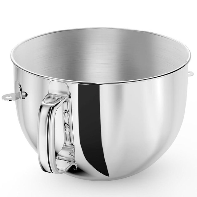 6QT Stainless Steel Mixer Bowl for Kitchenaid Stand Mixers, Kitchen Aid Mixing Bowl for 6QT Tilt-Head Mixer with Handle