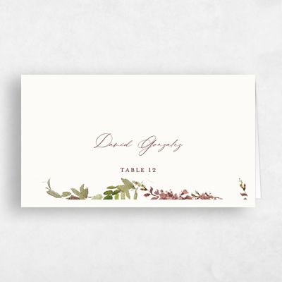 Beige Wedding Place Card - Riga