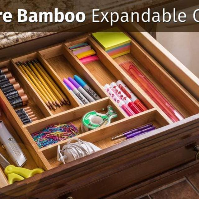 Top Rated Bellemain 100% Pure Bamboo Expandable, Utensil - Cutlery and Utility Drawer Organizer-2 Year Warranty