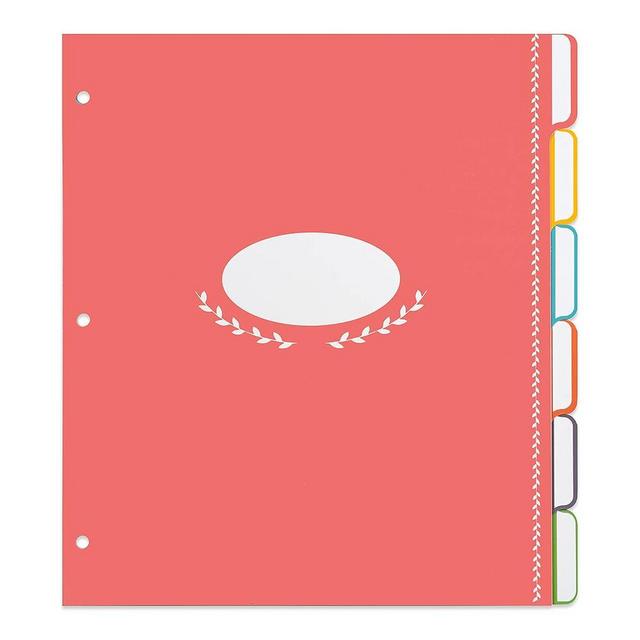 Jot & Mark Blank Recipe Binder Dividers with Tabs - Six Customizable Organizer Dividers for 8.5"x11" 3-Ring Binders (Rainbow) - Blank Recipe Book