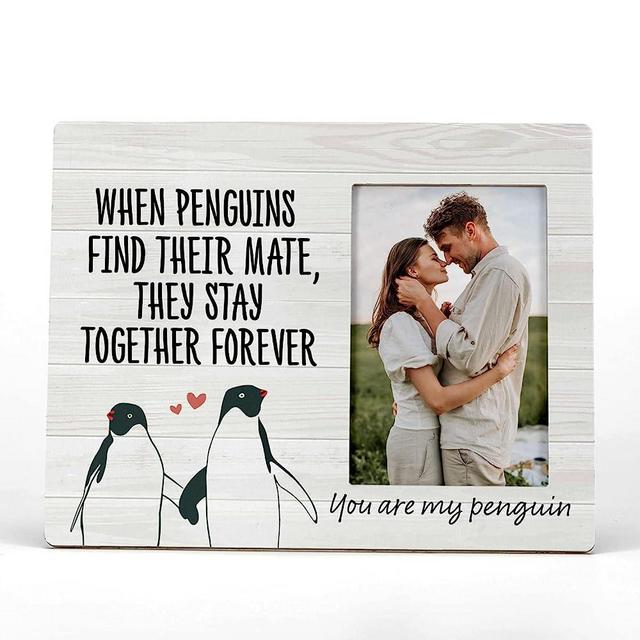 FONDCANYON You Are My Penguin Couple Penguins Picture Photo Frame,Couples Love Picture Frames,Valentine Wedding Gifts For Girlfriend Boyfriend Husband Wife Him Her Bride Groom(4x6 Inch Photo)