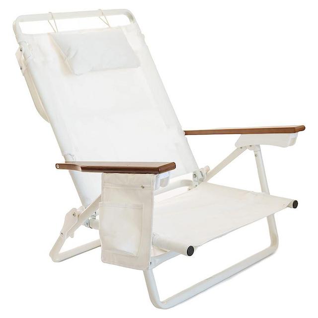 Business & Pleasure Co. Holiday Tommy Chair - Reclining Backpack Beach Chair - Antique White