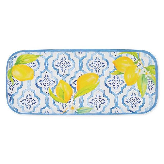 UPware 15 Inch Melamine Rectangle Serving Tray, BPA Free Food Tray (Lovely Lemons)