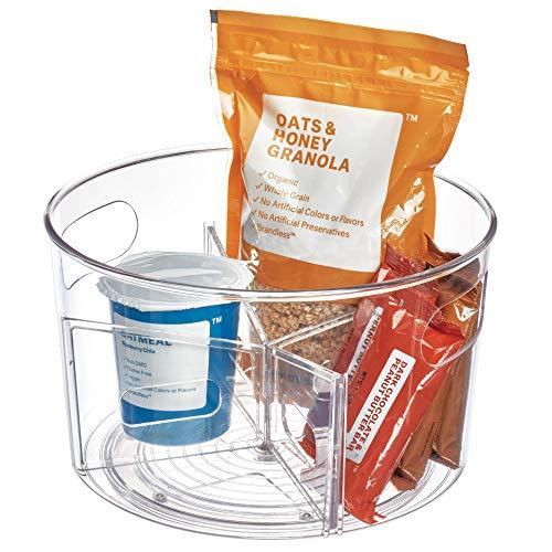 iDesign Linus BPA-Free Plastic Turntable Organizer with Removable Dividers, 10.5" x 10.5" x 6.36", Spinner