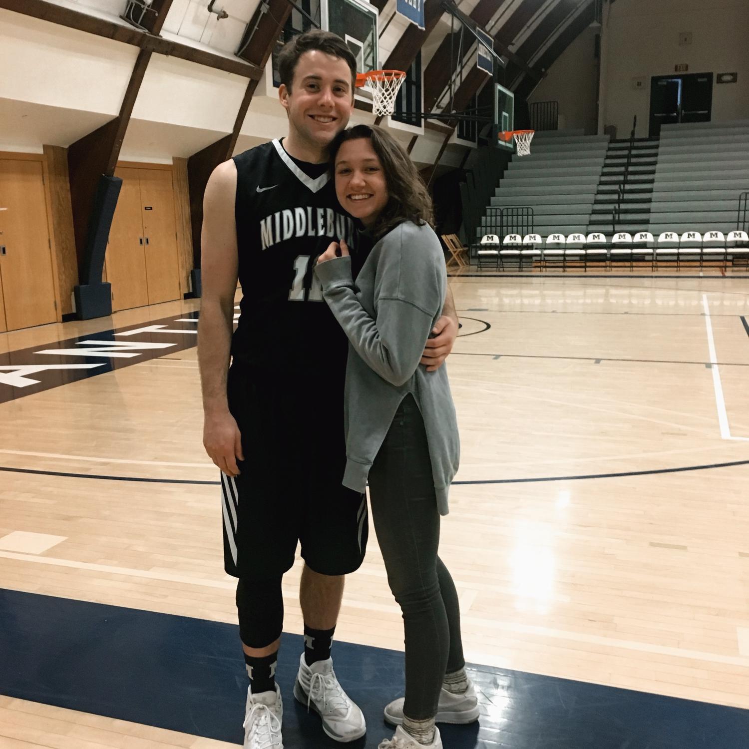 Halle's second Middlebury basketball game (she wasn't the best fan before meeting Matt)