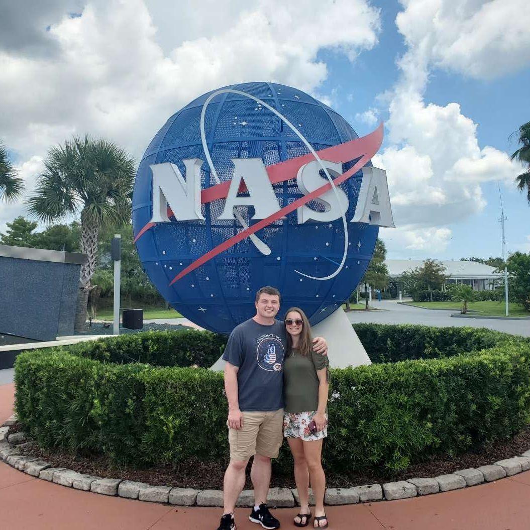 Visiting the air and space museum in Florida.