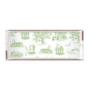New Orleans Toile Lucite Tray- Green