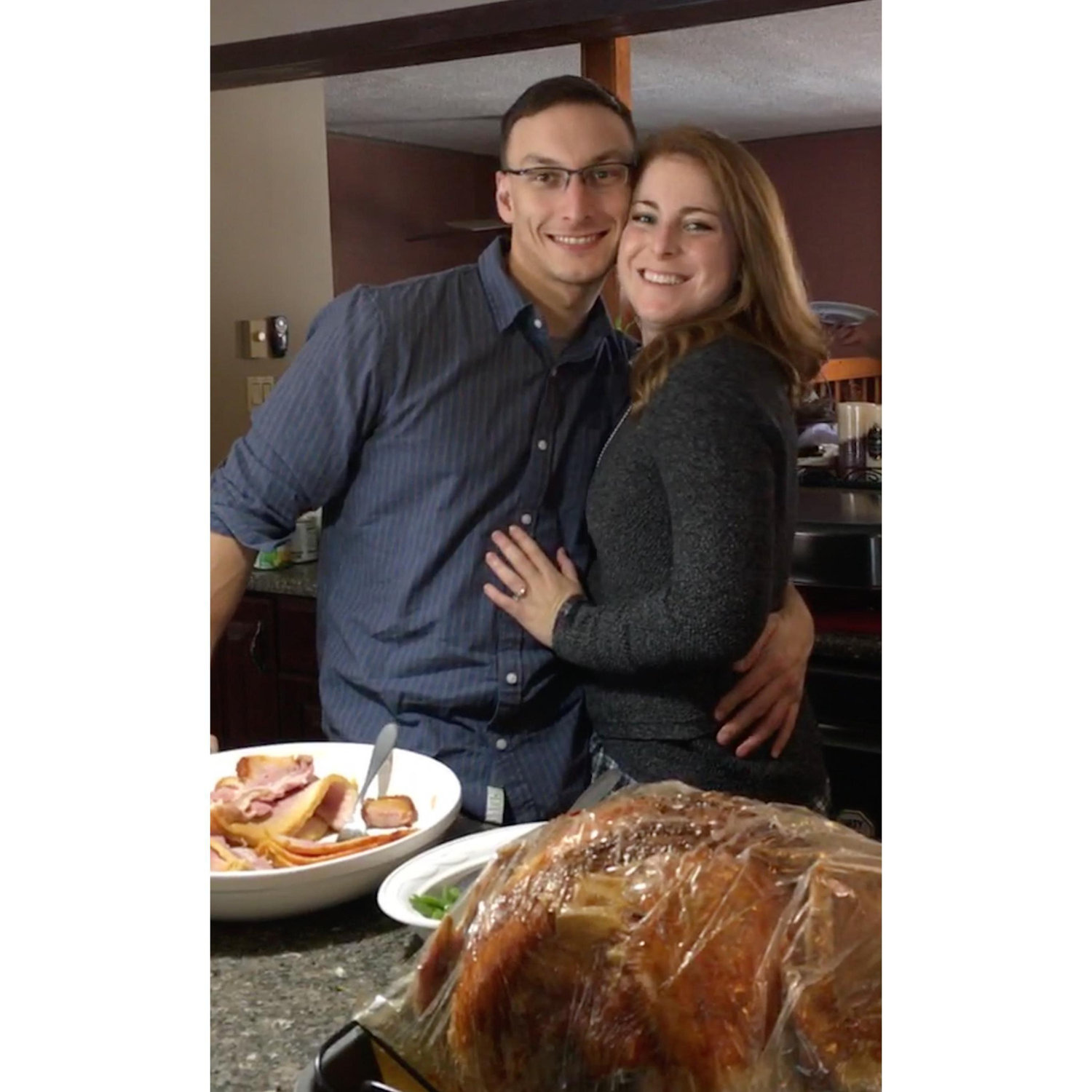 First Thanksgiving together.... yum... turkey.