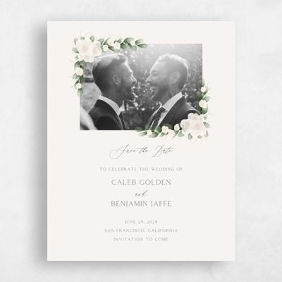 Light Oatmeal, Beige Wedding Save the Date - Aldeney Photo