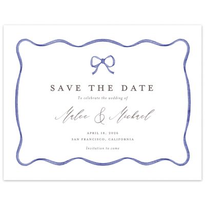 Periwinkle, White Wedding Digital Save the Date - Perkins Landscape