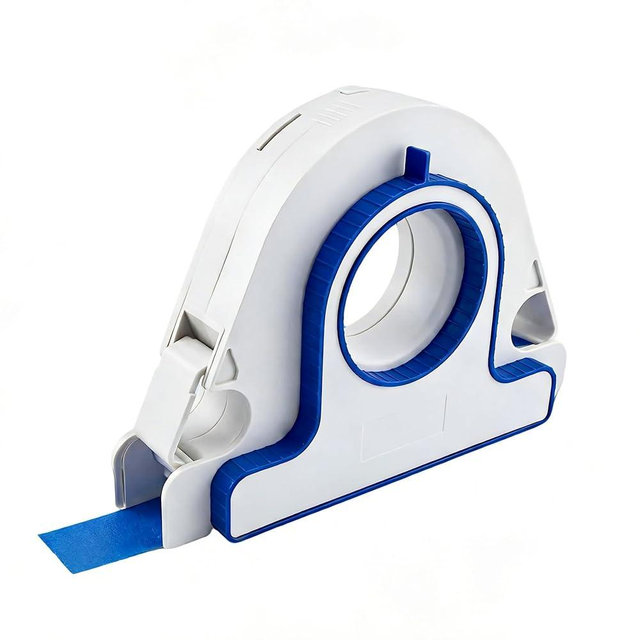 Painters Tape Applicator Tool with Scraper, Masking Master Tape Dispenser Professional Masking Tape Dispenser Set for Painting Trim, Wall, Baseboard and Floor Decoration, 1 in x 22 Yd, 1 Starter Roll