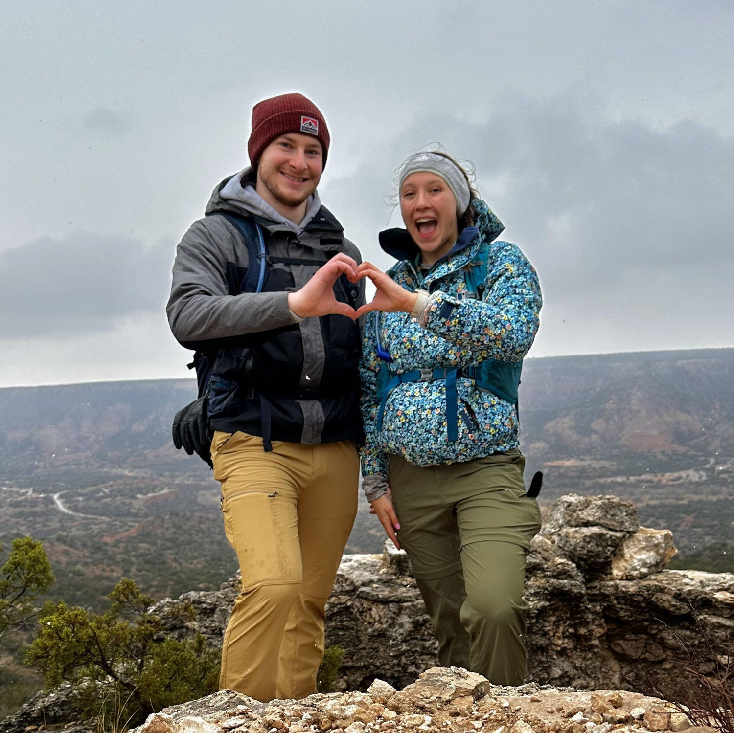 February 15th, 2025- Palo Duro Canyon State Park for a snowy Valentine's Day camping!