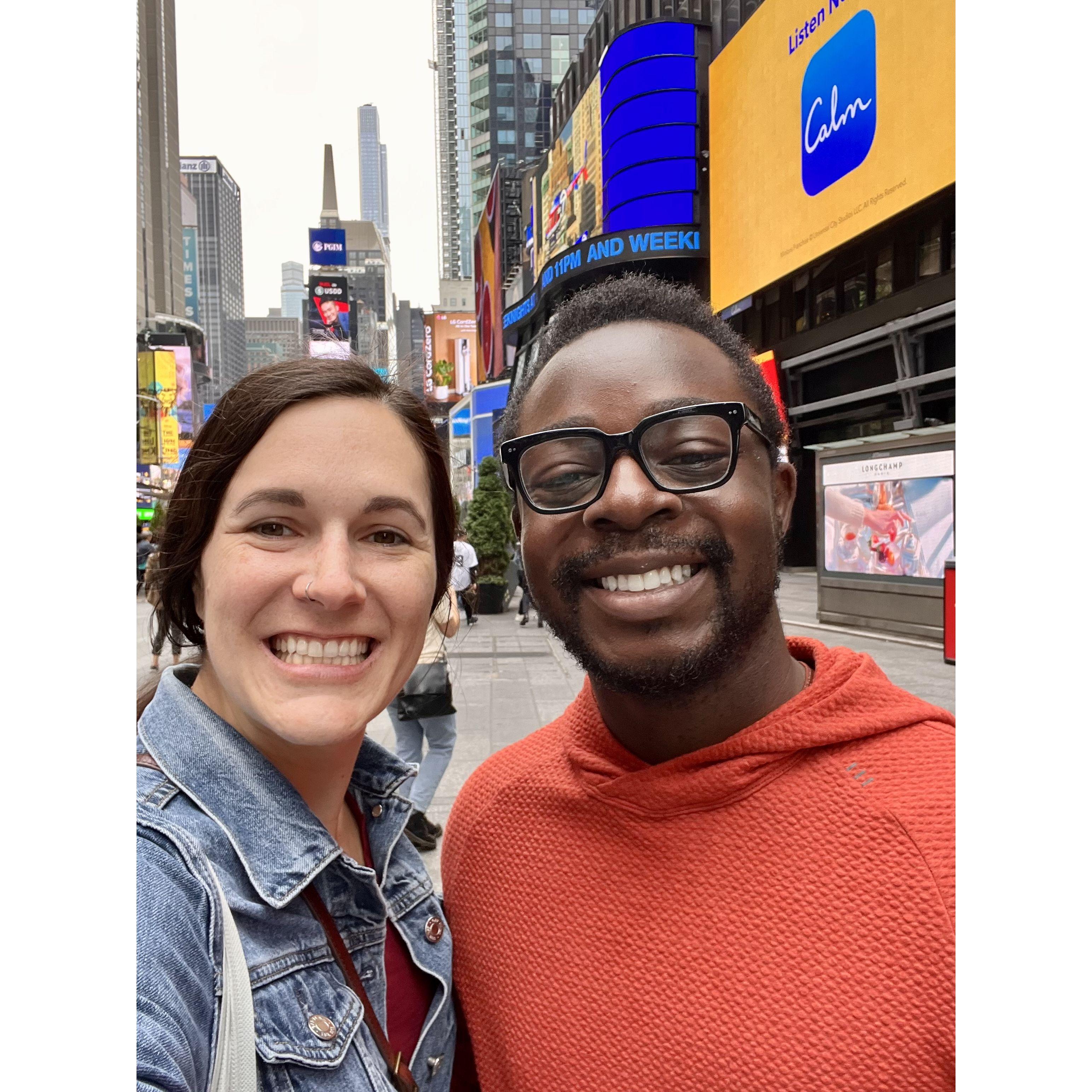 Nana and Deb in Times Square. 