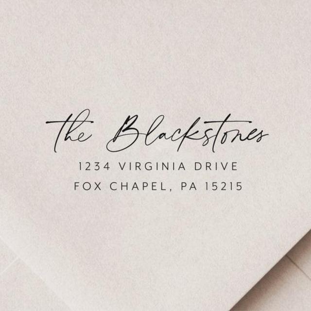 Custom Calligraphy Return Address Stamp