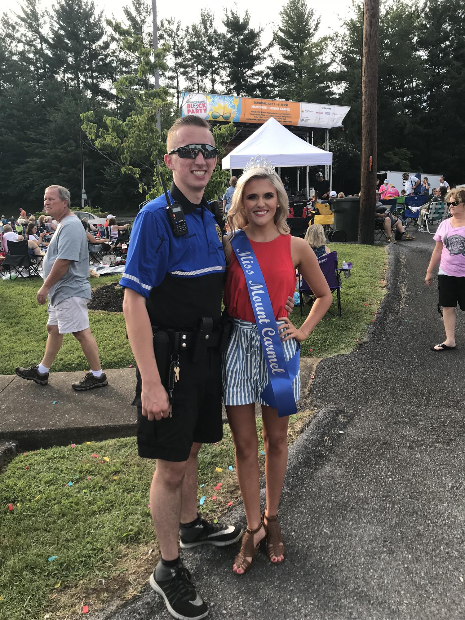 Miss Mount Carmel 2018! I loved being the queen of the little town I lived in and where Christopher worked as a police officer!