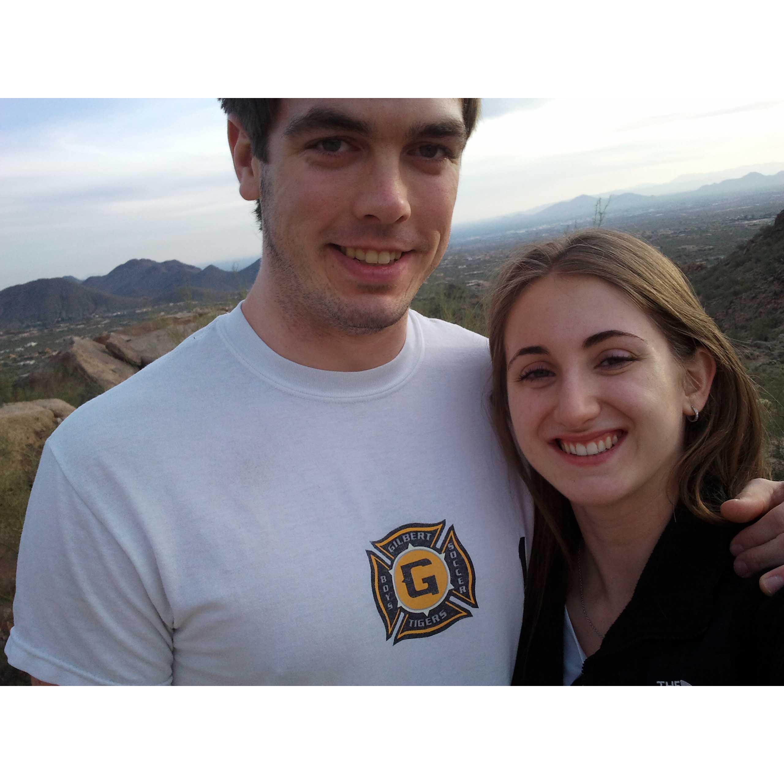First picture together hiking Pinnacle Peak mountain.