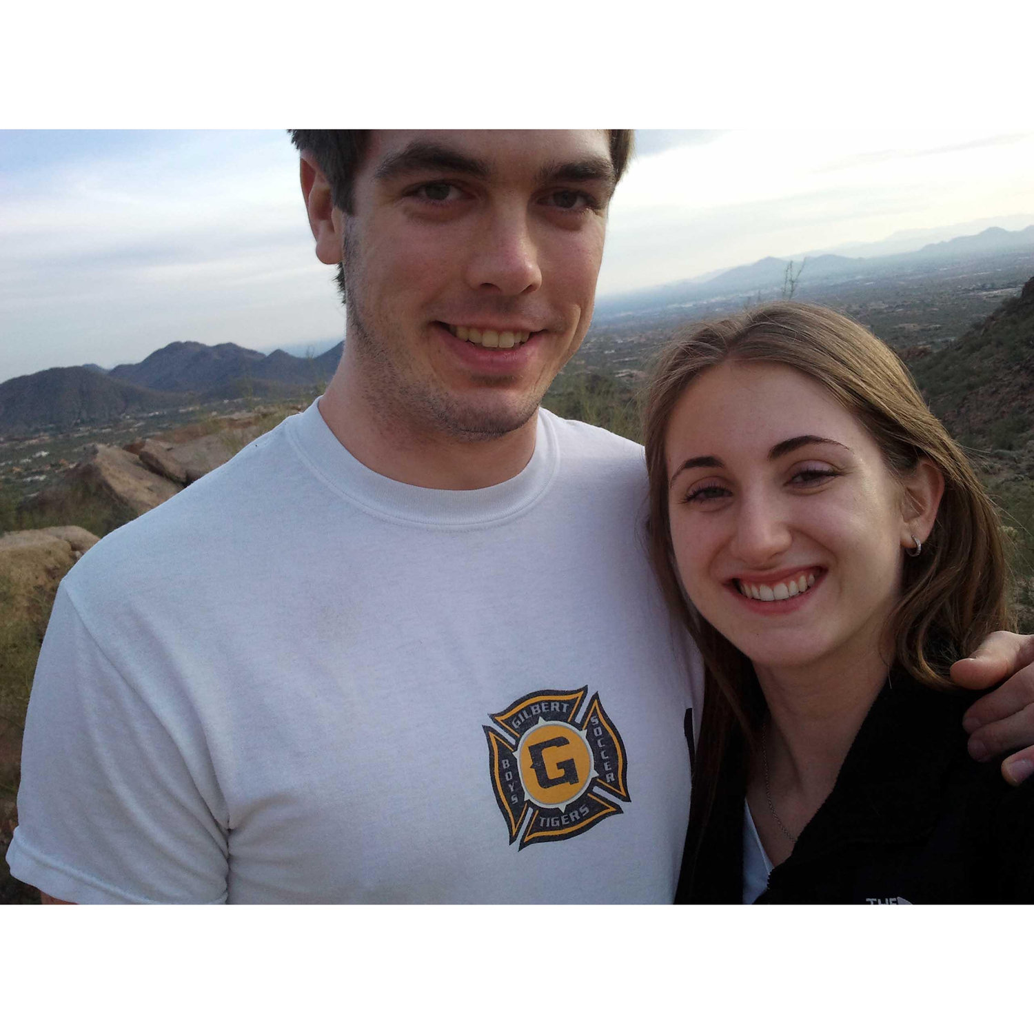First picture together hiking Pinnacle Peak mountain.