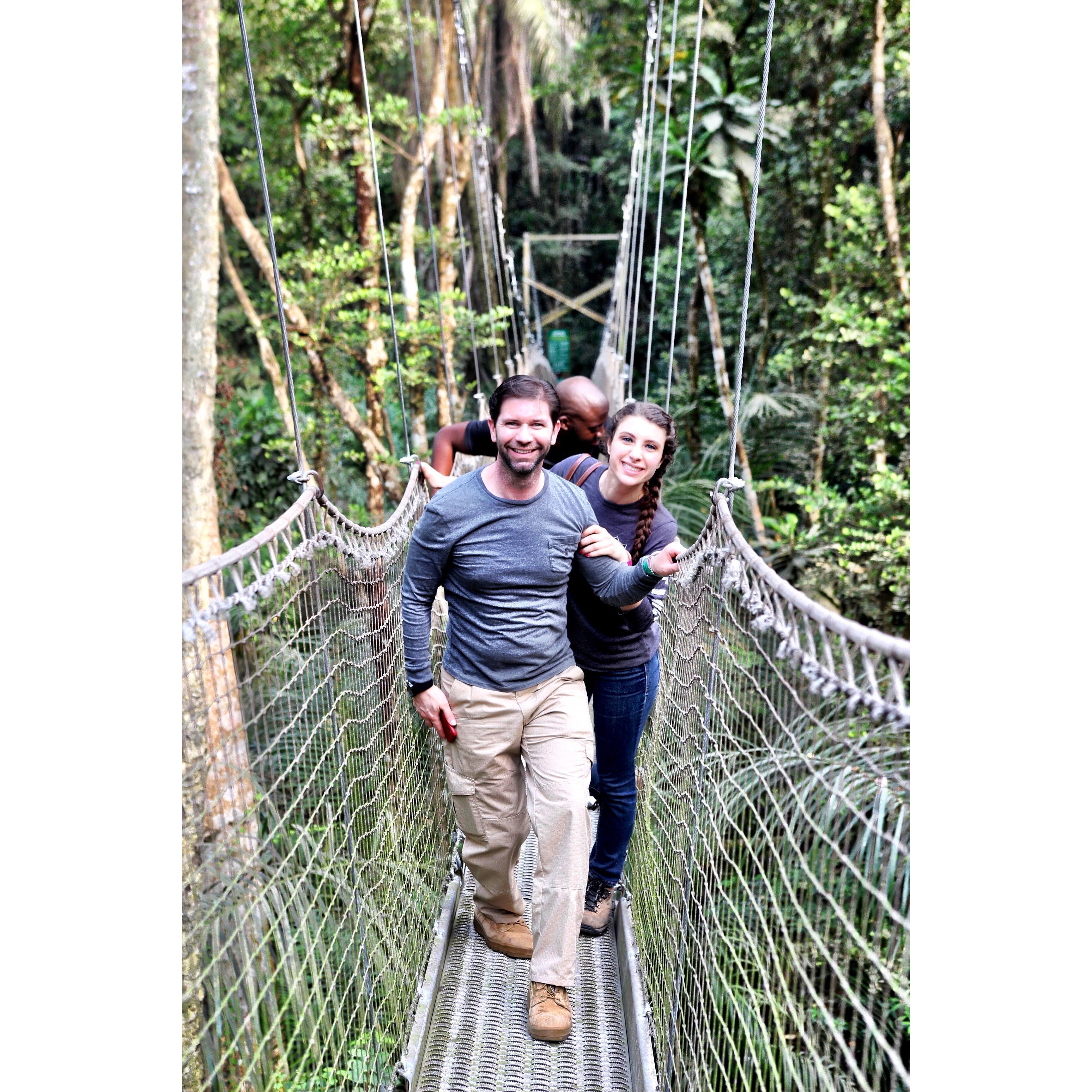 Climbing through the trees in Ghana!