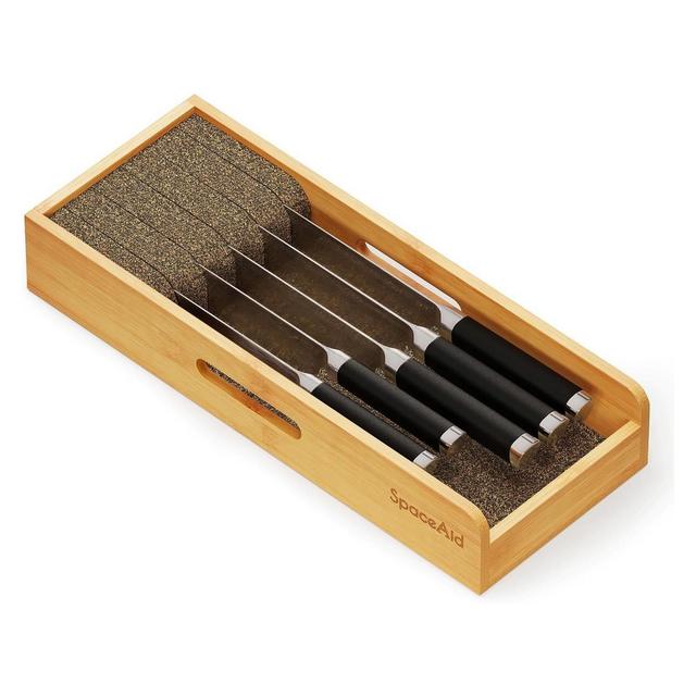 Knife Drawer Organizer Bamboo Insert Dock-SpaceAid®
