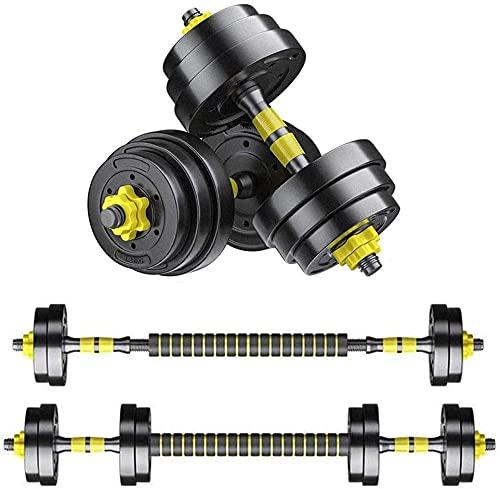 AnMoreH Adjustable Dumbbells Set, 22, 44, 66, 88, 110 Lbs Free Weight Set, 2 in 1 Dumbbell Barbell Lifting Set with Connector for Women Men Home Gym Workout Fitness