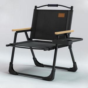 Minimalist Black Steel Outdoor Arm Chair - Black (20"L x 17"W x 24"H)