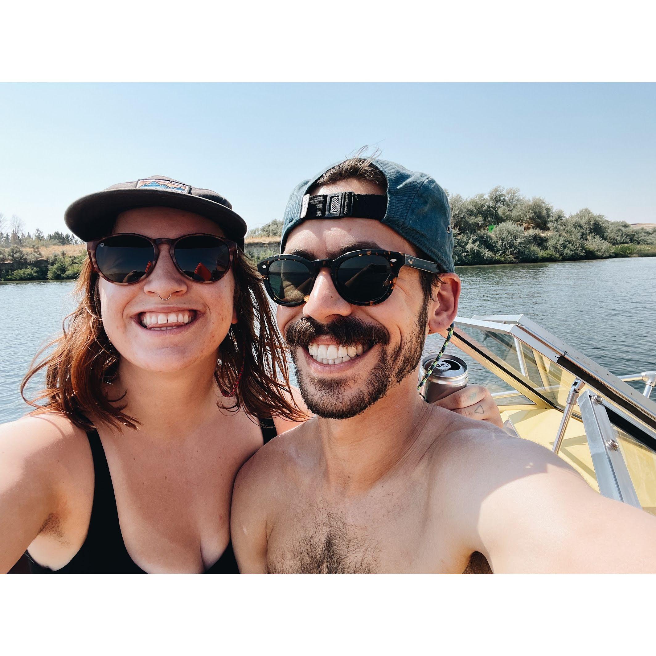 River day on the yellow boat