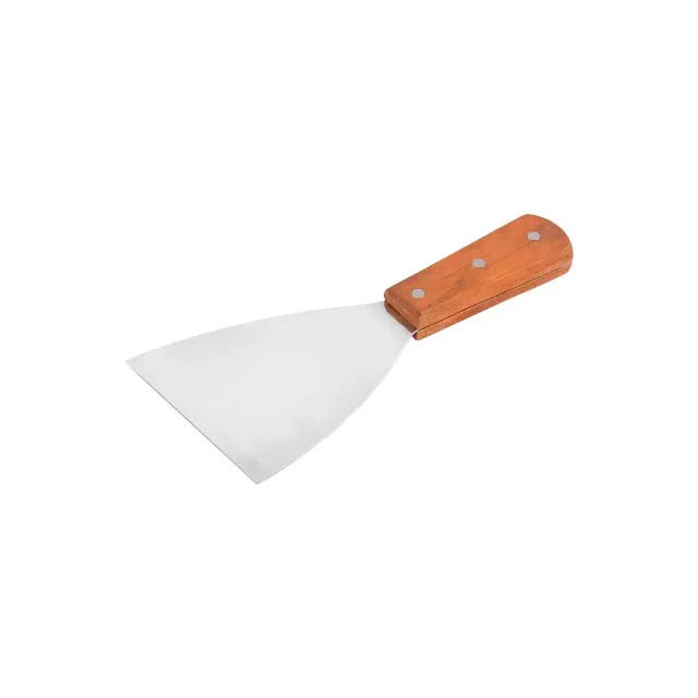 Unique Bargains Kitchen Wooden Handle Stainless Steel Pastry Scraper Chocolate Cake Spatula 1 Pc
