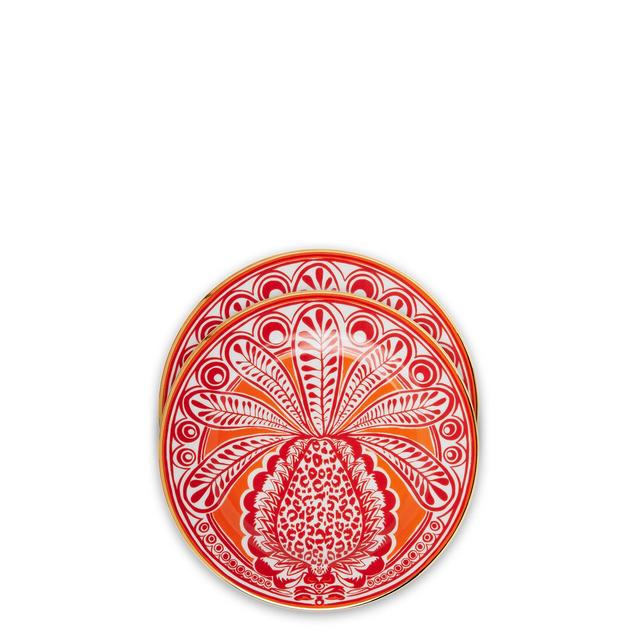 La Double J - Porcelain Dessert Plate Set of 2 (Big Pineapple Arancio)