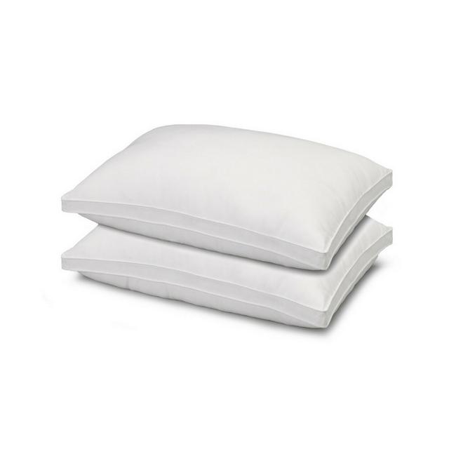 Soft Plush Gusseted Soft Gel Filled Stomach Sleeper Pillow - Set of Two - Standard