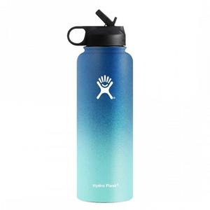 40 OZ Hydroflask, Wide Mouth W/ Straw Lid (PNW COLLECTION) - Blue Green Gradient