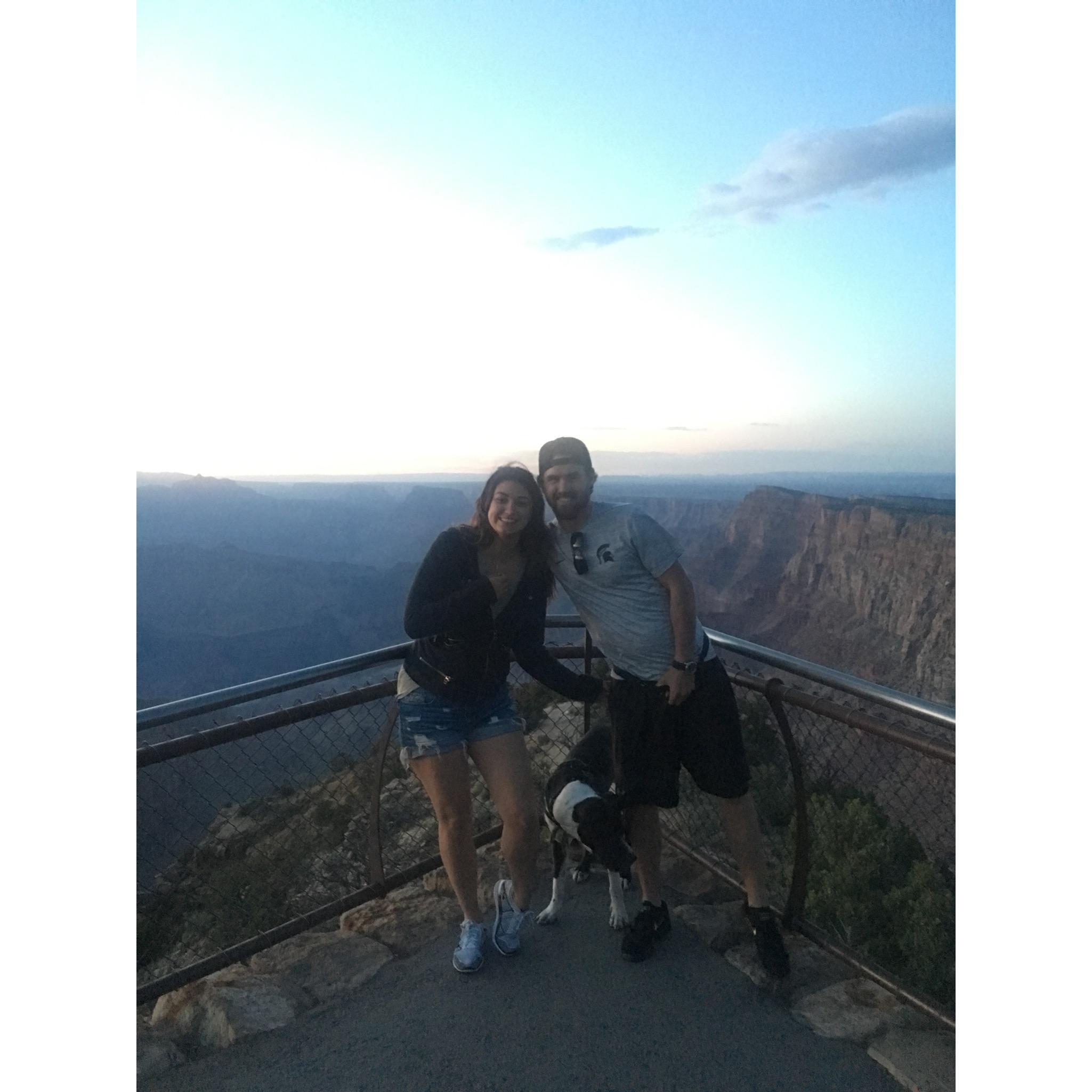 Made it in the knick of time to see the Grand Canyon right after sunset on our way to LA.