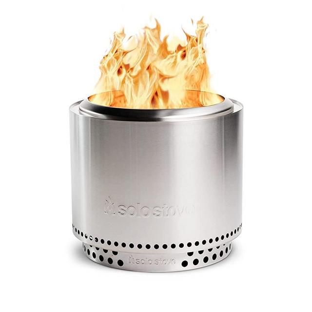 Solo Stove Bonfire 2.0 with Stand, Smokeless Fire Pit | Wood Burning Fireplaces w/ Removable Ash Pan, Portable Outdoor Firepit - for Camping, Stainless Steel, H: 16.75 in x Dia: 19.5 in, 25.1 lbs
