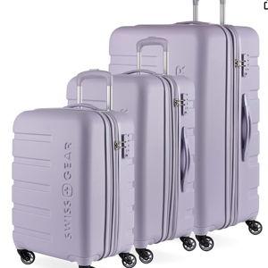 SwissGear 7366 Signature Hardside Expandable Luggage with Spinner Wheels, TSA Lock, Cup-Holder, Evening Haze, 3-Piece Set (19/23/27)