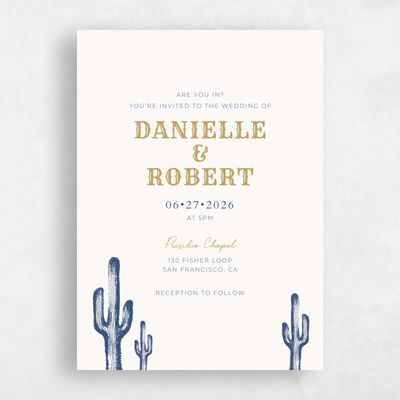 Country Wedding Invitation - Tolleson Portrait
