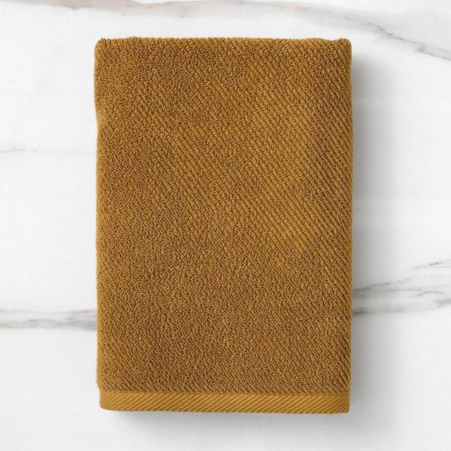 Diagonal Ribbed Bath Towel, Bath Towel, Rust