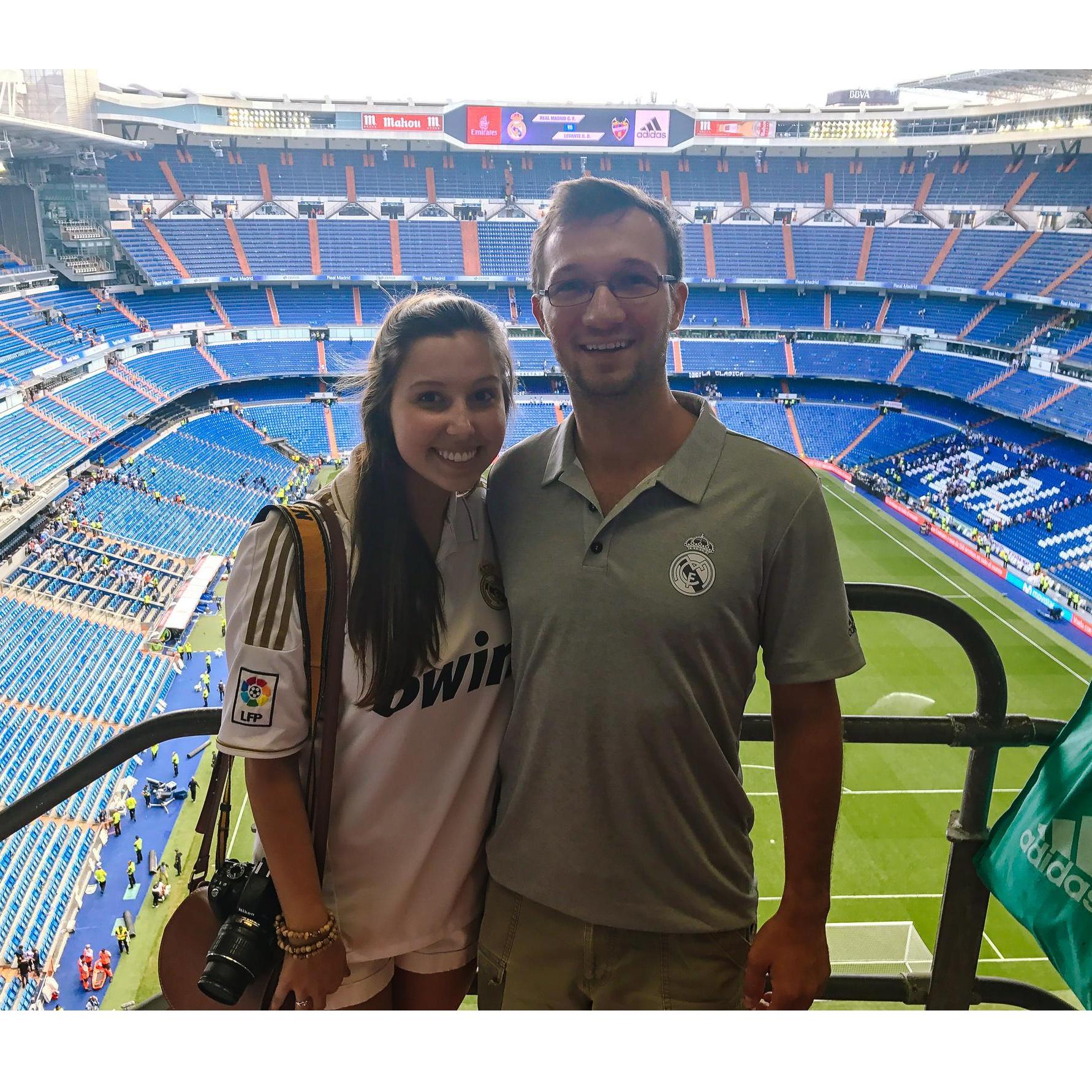 Brandon surprised Isabela with tickets to see Real Madrid play at home! Santiago Bernabéu, Madrid, Spain (September 2017)